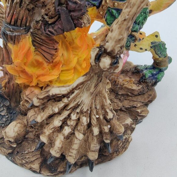 Fantasy Skeleton Bone Dragon Undead Rider Figurine Sculpture Mythical Mediaval - Picture 7 of 12